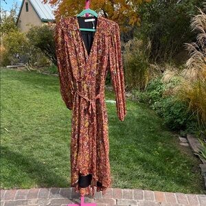 Christy Dawn Autumn Floral Long Sleeve Wrap Dress